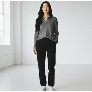 ☀️Knot Sister Glitter Embellished Long Sleeve Button-Up Shirt Black Women's XS